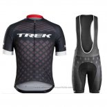 2018 Maillot Cyclisme Trek Noir Manches Courtes et Cuissard