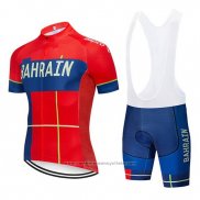 2019 Maillot Cyclisme Bahrain Merida Rouge Manches Courtes et Cuissard