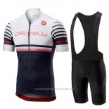 2019 Maillot Cyclisme Castelli Free AR 4.1 Blanc Noir Manches Courtes et Cuissard