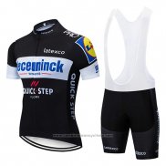 2019 Maillot Cyclisme Deceuninck Quick Step Noir Blanc Manches Courtes et Cuissard