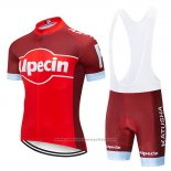 2019 Maillot Cyclisme Katusha Alpecin Rouge Blanc Manches Courtes et Cuissard