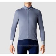 2019 Maillot Cyclisme La Passione Gris Blanc Manches Longues et Cuissard