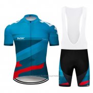 2019 Maillot Cyclisme Northwave Bleu Rouge Manches Courtes et Cuissard