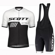 2019 Maillot Cyclisme Scott Noir Blanc Manches Courtes et Cuissard