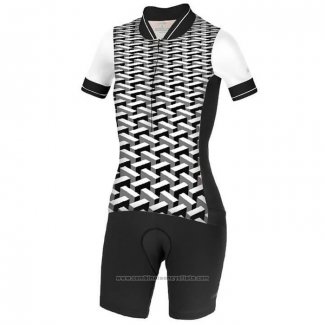 2020 Maillot Cyclisme Femme RH+ Blanc Noir Manches Courtes et Cuissard