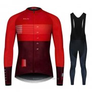 2020 Maillot Cyclisme NDLSS Fonce Rouge Manches Longues et Cuissard