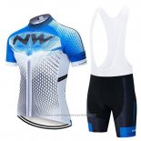 2020 Maillot Cyclisme Northwave Bleu Blanc Manches Courtes et Cuissard