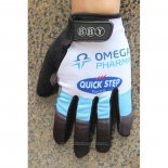 2020 Omega Quick Step Gants Doigts Longs Cyclisme Bleu Blanc