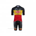 2021 Maillot Cyclisme Alpecin Fenix Champion Belgique Manches Courtes et Cuissard