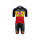 2021 Maillot Cyclisme Alpecin Fenix Champion Belgique Manches Courtes et Cuissard