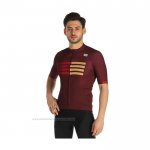 2021 Maillot Cyclisme Sportful Fonce Rouge Manches Courtes et Cuissard