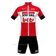 2022 Maillot Cyclisme Lotto Soudal Rouge Manches Courtes et Cuissard