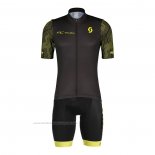 2022 Maillot Cyclisme Scott Blanc Jaune Manches Courtes et Cuissard