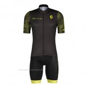 2022 Maillot Cyclisme Scott Blanc Jaune Manches Courtes et Cuissard