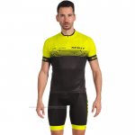 2022 Maillot Cyclisme Scott Jaune Manches Courtes et Cuissard