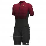 2023 Maillot Cyclisme ALE Rouge Manches Courtes Et Cuissard