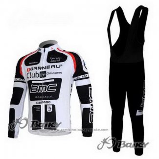 2011 Maillot Cyclisme BMC Blanc et Noir Manches Longues et Cuissard