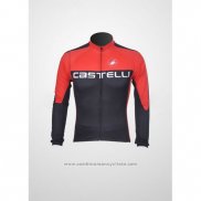 2011 Maillot Cyclisme Castelli Noir Rouge Manches Longues et Cuissard