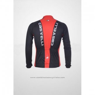 2011 Maillot Cyclisme Castelli Noir et Rouge Manches Longues et Cuissard