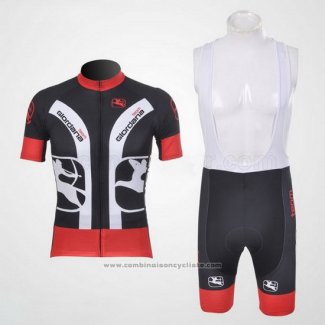 2011 Maillot Cyclisme Giordana Noir et Rouge Manches Courtes et Cuissard