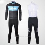 2011 Maillot Cyclisme Sky Noir et Azur Manches Longues et Cuissard