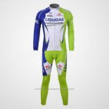 2012 Maillot Cyclisme Liquigas Cannondale Blanc et Vert Manches Longues et Cuissard