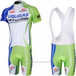 2013 Maillot Cyclisme Liquigas Cannondale Blanc et Vert Manches Courtes et Cuissard