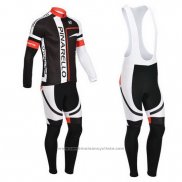 2013 Maillot Cyclisme Pinarello Noir et Rouge Manches Longues et Cuissard