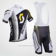 2013 Maillot Cyclisme Scott Blanc et Noir Manches Courtes et Cuissard