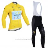 2014 Maillot Cyclisme Astana Lider Jaune Manches Longues et Cuissard