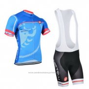 2014 Maillot Cyclisme Castelli Azur Manches Courtes et Cuissard