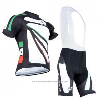 2014 Maillot Cyclisme Giordana Noir et Blanc Manches Courtes et Cuissard