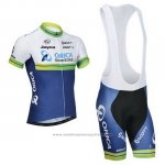 2014 Maillot Cyclisme Orica GreenEDGE Blanc et Bleu Manches Courtes et Cuissard