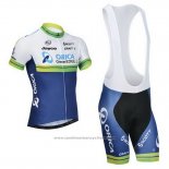 2014 Maillot Cyclisme Orica GreenEDGE Blanc et Bleu Manches Courtes et Cuissard
