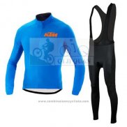 2015 Maillot Cyclisme Ktm Bleu Manches Longues et Cuissard