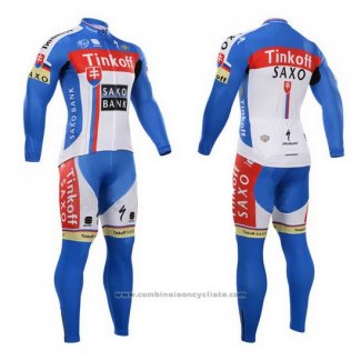 2015 Maillot Cyclisme Tinkoff Saxo Bank Champion Slovaquie Manches Longues et Cuissard