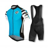 2016 Maillot Cyclisme Assos Noir et Bleu Manches Courtes et Cuissard