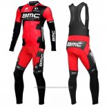 2016 Maillot Cyclisme BMC Noir et Rouge Manches Longues et Cuissard