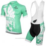 2016 Maillot Cyclisme Bianchi Vert et Blanc Manches Courtes et Cuissard