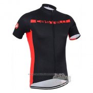 2016 Maillot Cyclisme Castelli Noir Rouge Manches Courtes et Cuissard