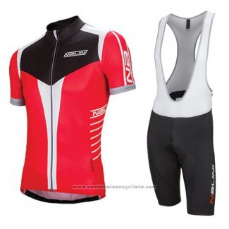 2016 Maillot Cyclisme Nalini Rouge et Noir Manches Courtes et Cuissard