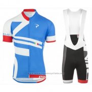 2016 Maillot Cyclisme Pinarello Bleu et Blanc Manches Courtes et Cuissard