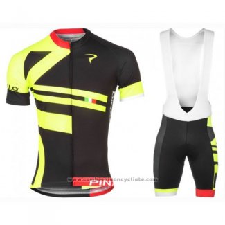 2016 Maillot Cyclisme Pinarello Rouge et Jaune Manches Courtes et Cuissard