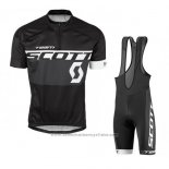 2016 Maillot Cyclisme Scott Blanc et Noir Manches Courtes et Cuissard