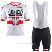 2017 Maillot Cyclisme Bora Champion Pologne Manches Courtes et Cuissard