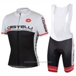 2017 Maillot Cyclisme Castelli Noir et Blanc Manches Courtes et Cuissard