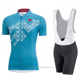 2017 Maillot Cyclisme Femme Gore Element Digi Cereste Manches Courtes et Cuissard