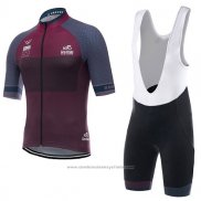 2017 Maillot Cyclisme Giro d'Italia Coppi Fuchsia et Marron Manches Courtes et Cuissard