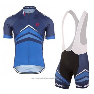 2017 Maillot Cyclisme Pearl Izumi Bleu Manches Courtes et Cuissard