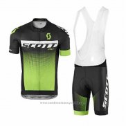 2017 Maillot Cyclisme Scott Vert Manches Courtes et Cuissard